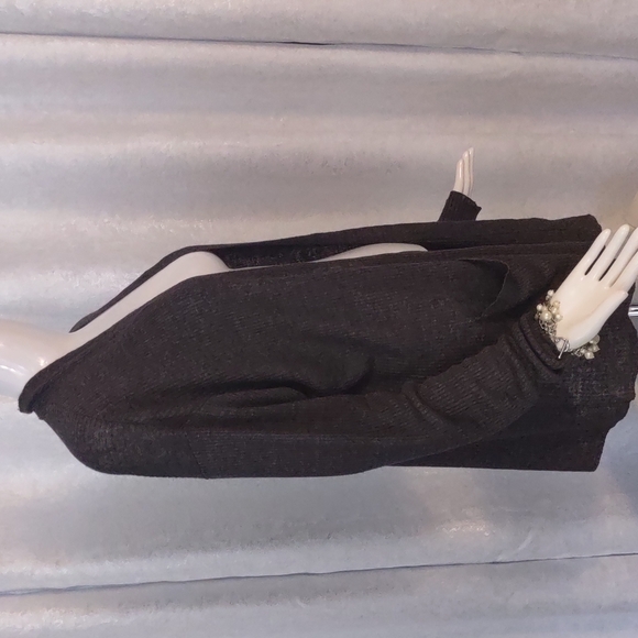 Eileen Fisher organic linen gray Slate open cardigan hand pocket sweater knit L - Picture 5 of 8